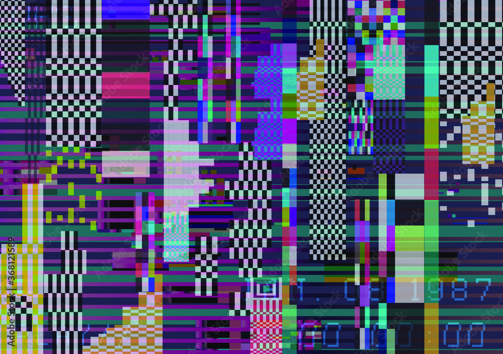 Aufkleber abstract technology background with pixel noise compression artifacts. glitched screen with digital 