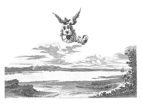 View of the island of Itamaraca, 1636-1644, vintage illustration.