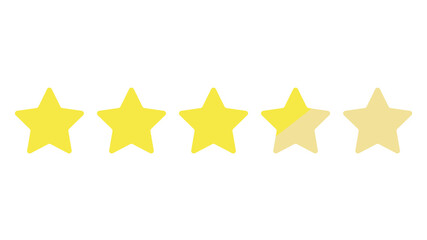 Five stars customer product rating. Illustration symbol. Shining stars. Vector illustration.