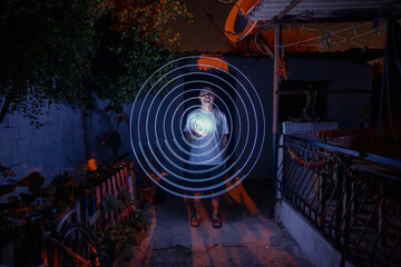 Light painting realized with white led light.