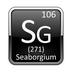 The periodic table element Seaborgium. Vector illustration