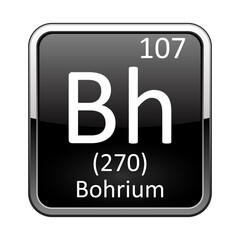 The periodic table element Bohrium. Vector illustration