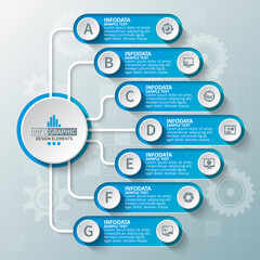 Abstract 3D Paper Infographics. Business template .Vector illustration