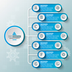 Abstract 3D Paper Infographics. Business template .Vector illustration