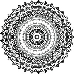 Retro oriental style, arabic, indian arabian pattern, mandala texture background, black and white zentangle design vector illustration