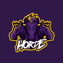 three horse premium mascot logo template