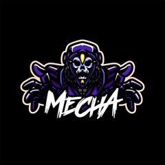 skeleton robot premium mascot logo template