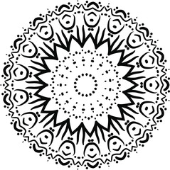 Circular pattern in form of mandala for greeting card, case print, etc. Abstract patterns. Mandala pattern black and white. Vector illustration