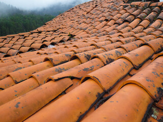 close up of roof in the deteriorated field