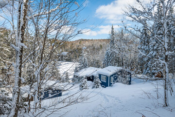 winter landscape with a house