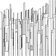 Abstract Urban City Of Skyscrapers Vector. Illustration Isolated On White Background. A Vector Illustration Of Skzscrapers City Background.	