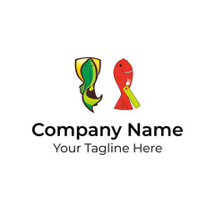 Two Full Fish Logo Vector