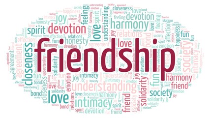 Friendship word cloud isolated on a white background