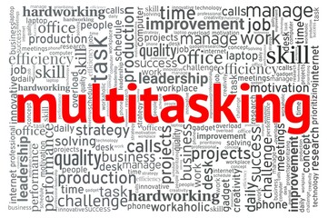 Fototapeta premium Multitasking word cloud isolated on a white background