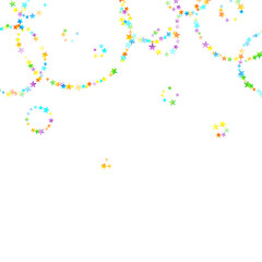 Rainbow Festive Confetti. Carnival Star Falling.