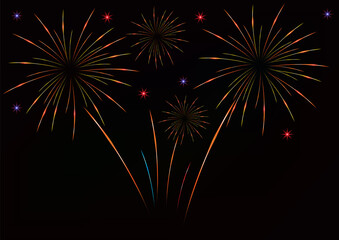 Brightly Colorful Fireworks