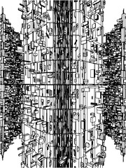 Obraz premium Abstract Urban City Building Vector