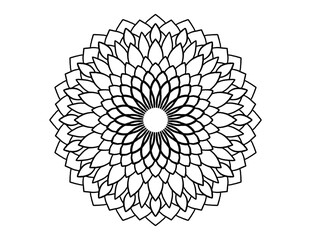 mandala zen flower - stencil for crayon coloring