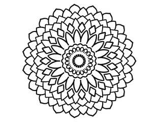 mandala zen flower - stencil for crayon coloring
