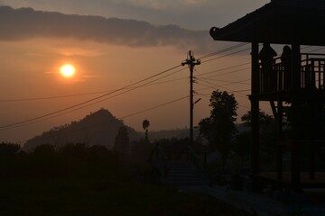 sunsrise in Tlahab village, central java, indonesia