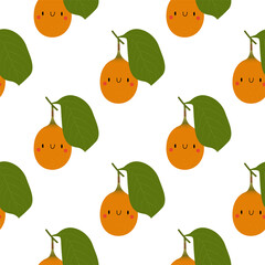 Kawaii Cartoon Voavanga Fruit. 