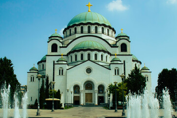 Fototapeta na wymiar One of largest Orthodox Church of Saint Sava, Belgrade, Serbia.
