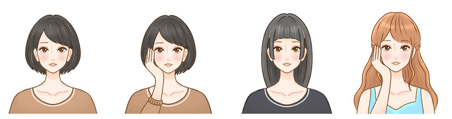 オシャレな女性のイラスト