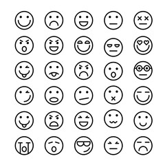 Emoticons outline icon set