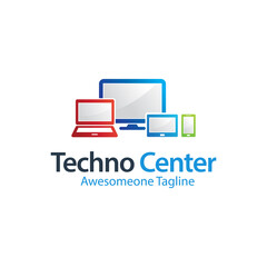Device Logo Design - desktop computer laptop vector, Icon, Symbol