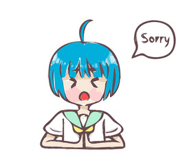 happy cute japanese student cartoon