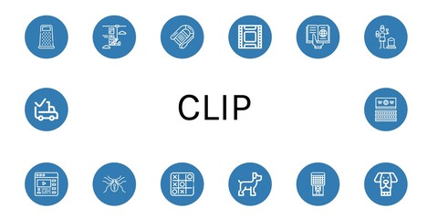 clip simple icons set