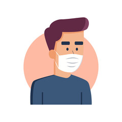 Coronavirus. Persona con mascarilla. Detener el coronavirus. Proteger la salud. Concepto de cuarentena, pandemia y epidemia. Hombre con máscara médica para prevenir enfermedades