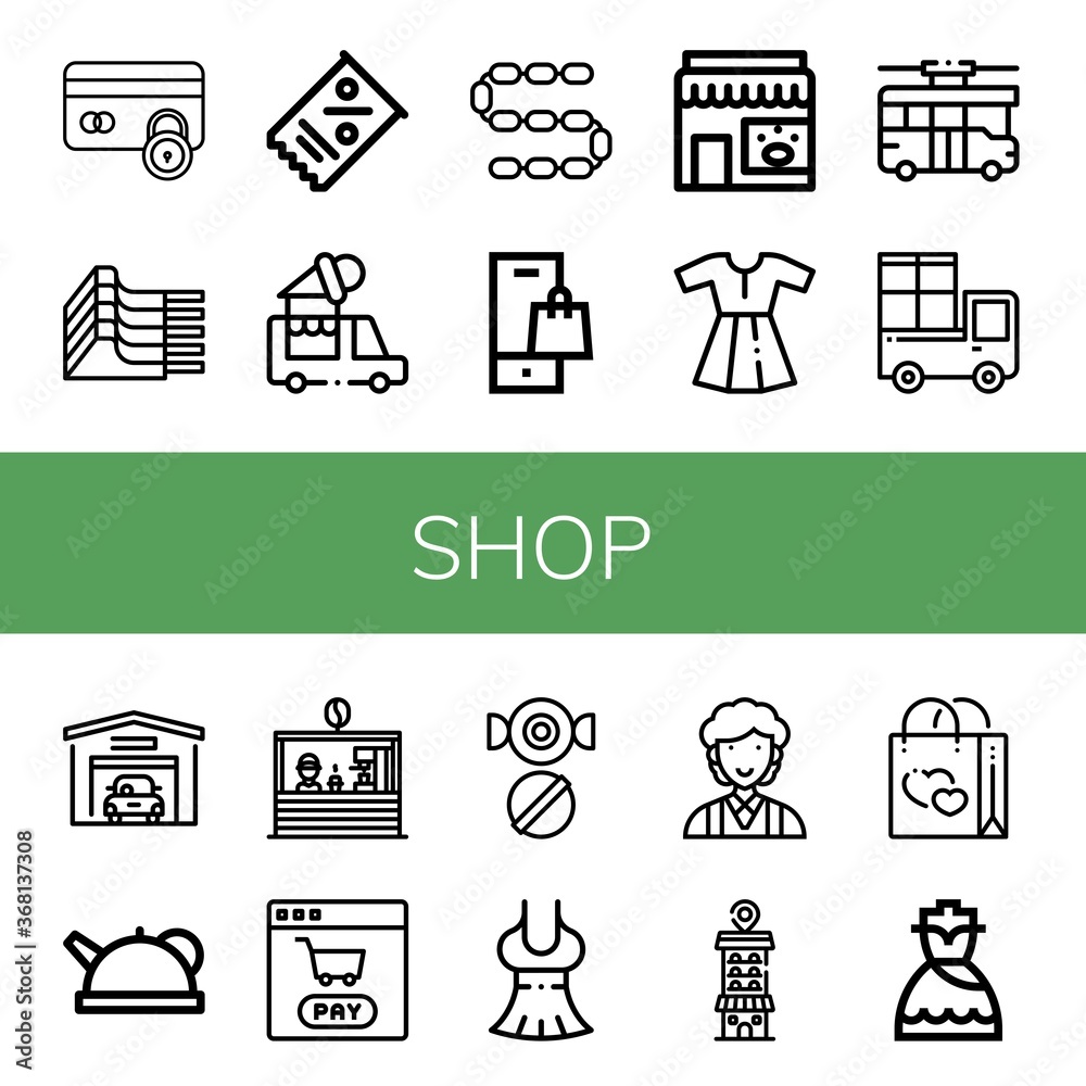 Canvas Prints shop simple icons set