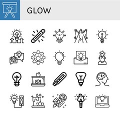 Set of glow icons