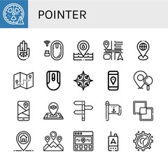 pointer simple icons set