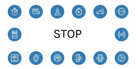 stop simple icons set