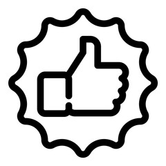 Obraz premium Thumb Up Verify Flat Icon Isolated On White Background