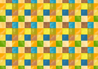 水彩　秋　タイル　パターン　watercolor 　mosaic background　seamless pattern