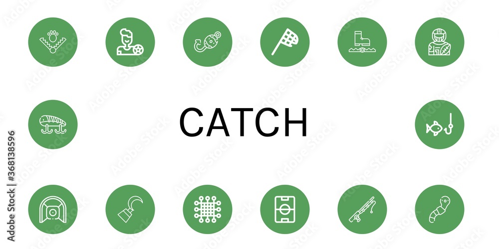 Poster set of catch icons