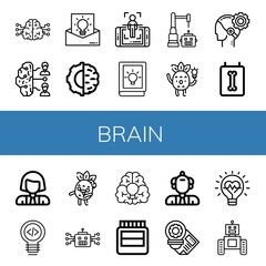 Set of brain icons