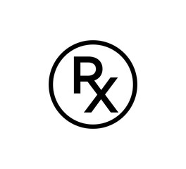 RX medical icon vector logo design template