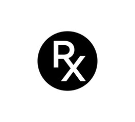 RX medical icon vector logo design template