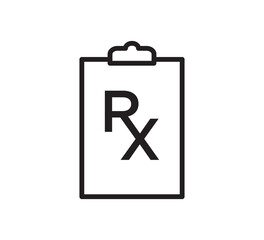 RX medical icon vector logo design template