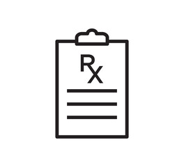 RX medical icon vector logo design template