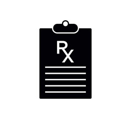 RX medical icon vector logo design template