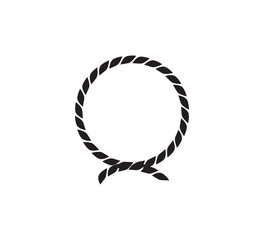 Nautical anchor icon rope vector logo design template