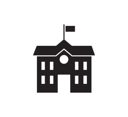 Building school icon vector logo design template