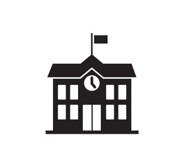 Building school icon vector logo design template