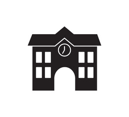 Building school icon vector logo design template