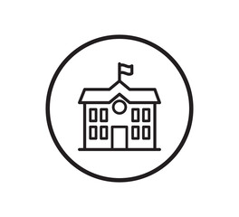 Building school icon vector logo design template